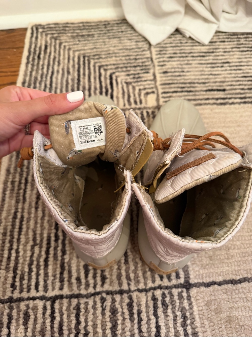 Sperry Quilted and Tan Lace Duck Boots - Picture 6 of 7